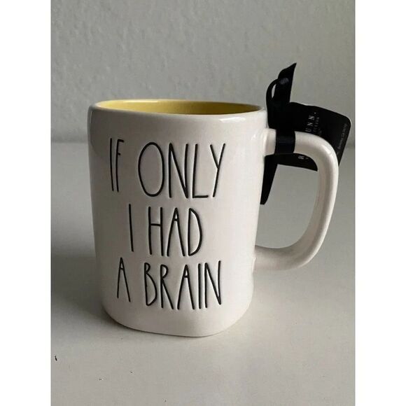 Rae Dunn Wizard Of Oz Mug Scarecrow If I Only Had A Brain Double Sided NEW - Picture 4 of 6